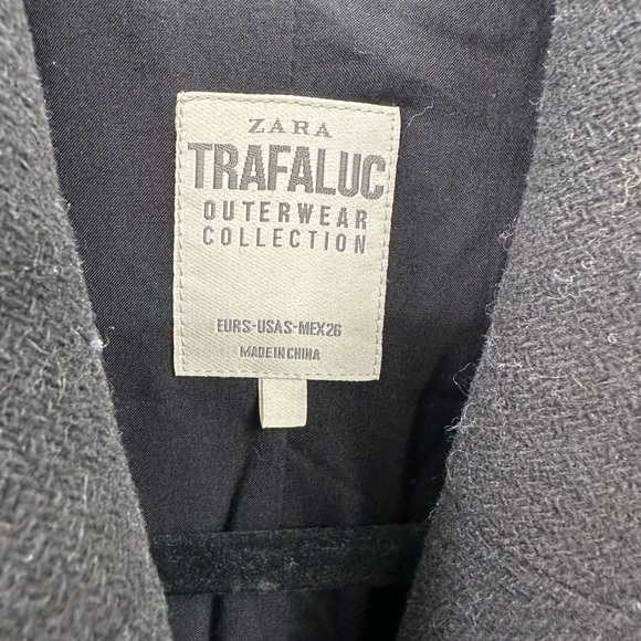 ZARA TRAFULAC WINTER COLLECTION black wool double breasted wool woman's jacket S - Picture 4 of 7